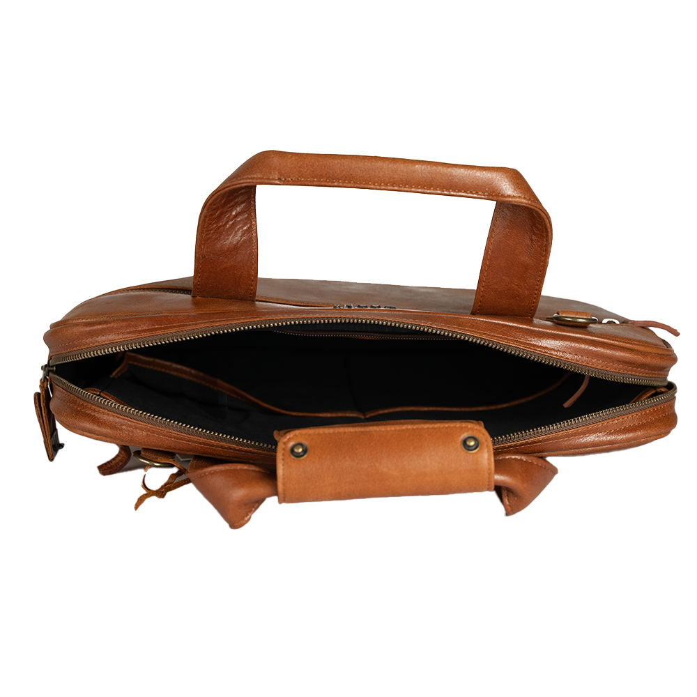 Dual Hold Leather Laptop Sleeve
