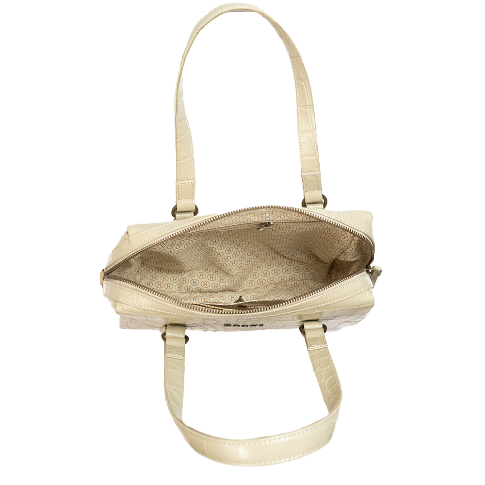Whimstrap White Leather Handbag