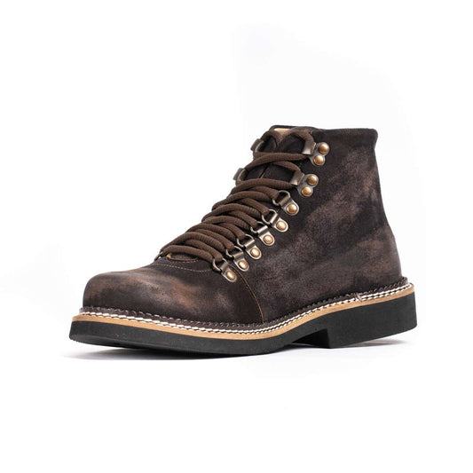 Leather High Ankle Boot Brown