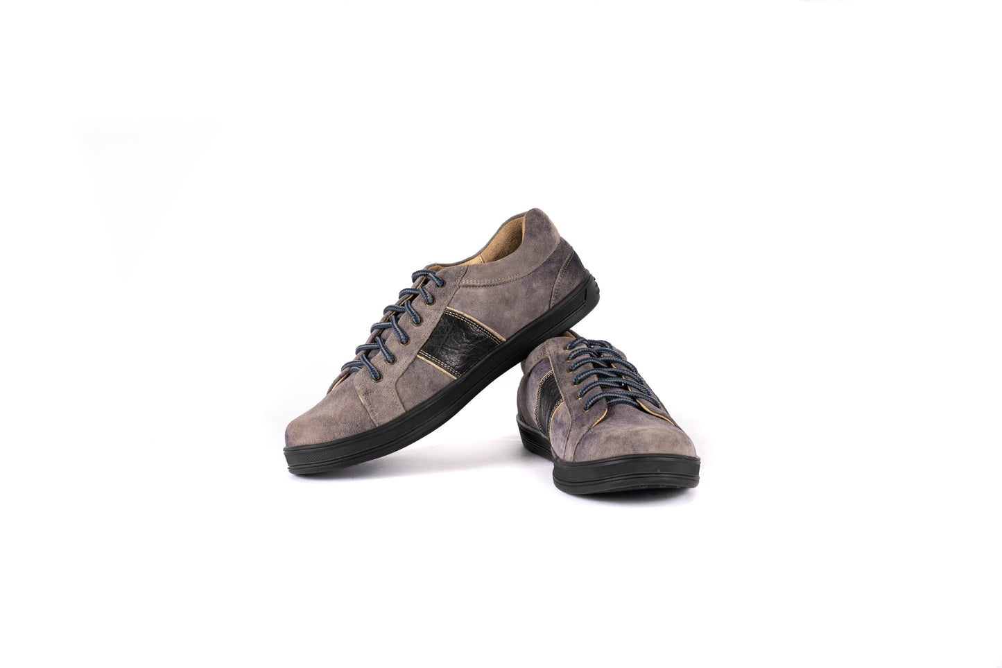 Grey Leather Sneakers