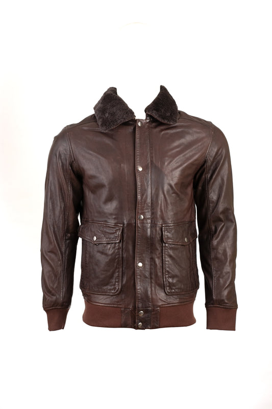 Schoko Brown Aviator Jacket