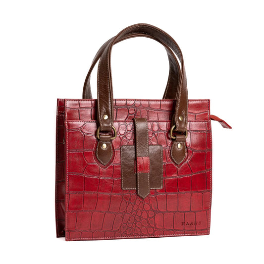 Fiery Red Shoulder Tote Bag