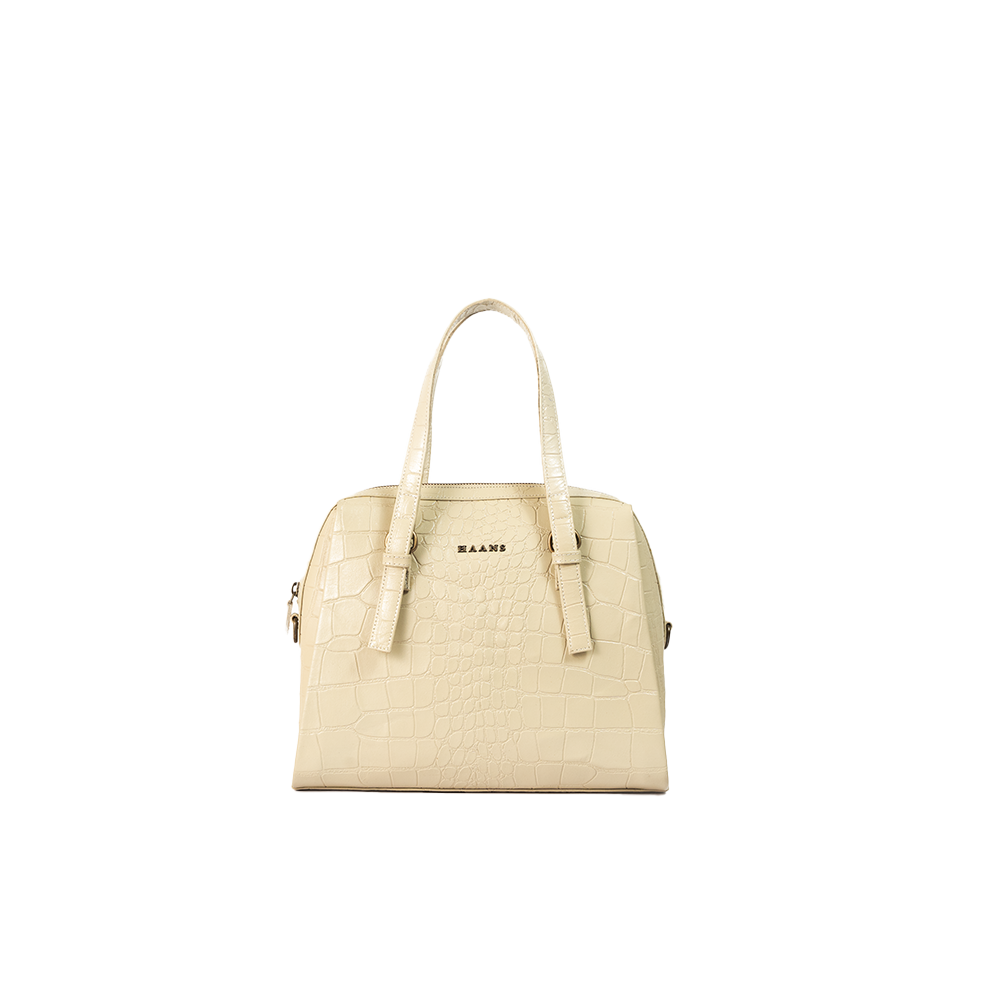 Whimstrap White Leather Handbag