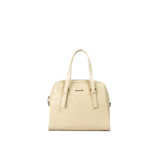 Whimstrap White Leather Handbag