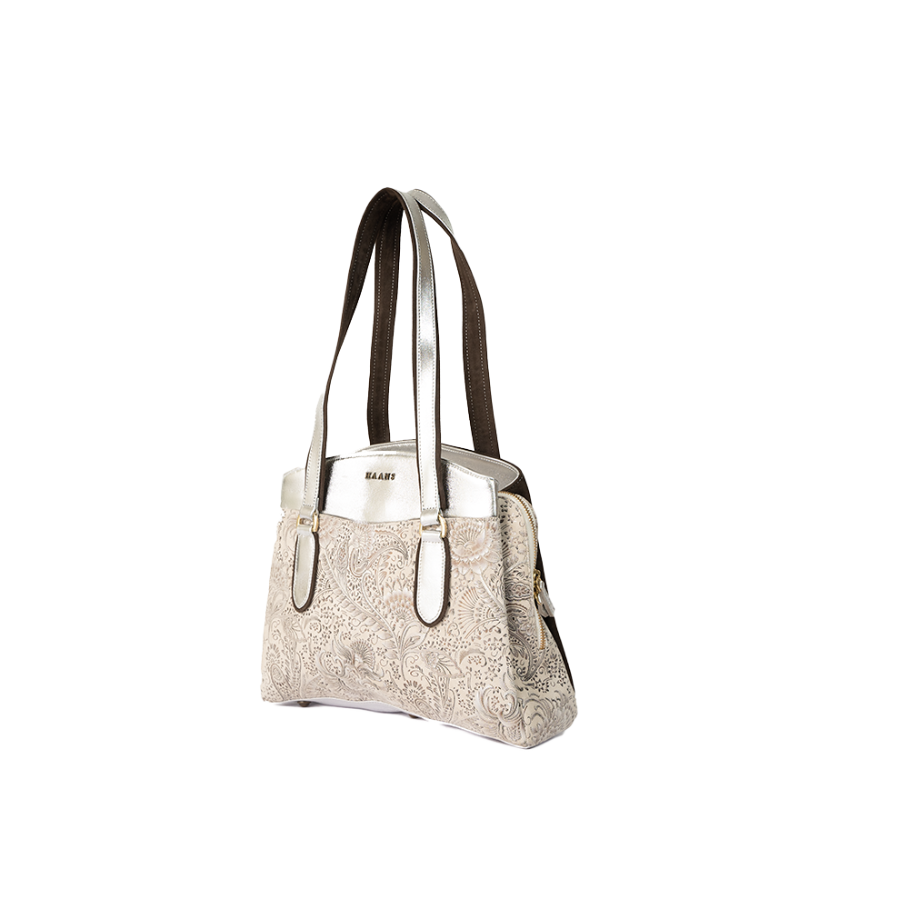 Serene White Leather Handbag