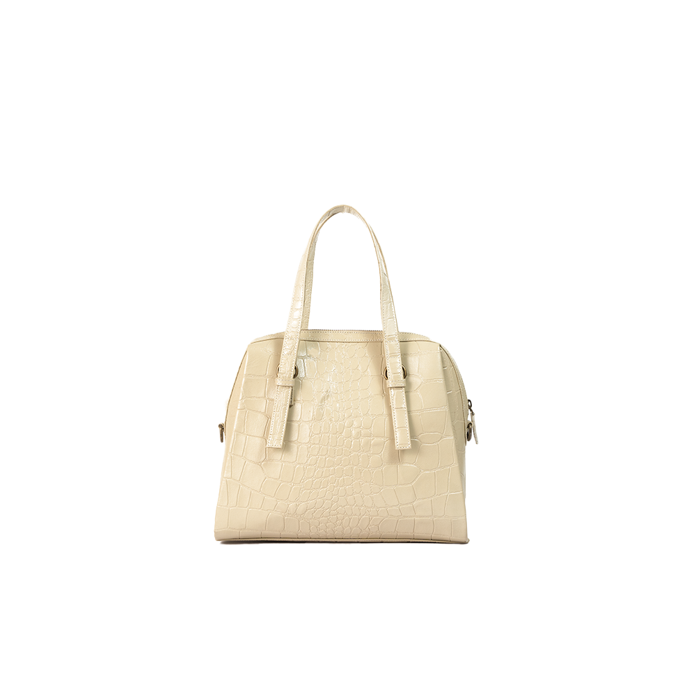 Whimstrap White Leather Handbag