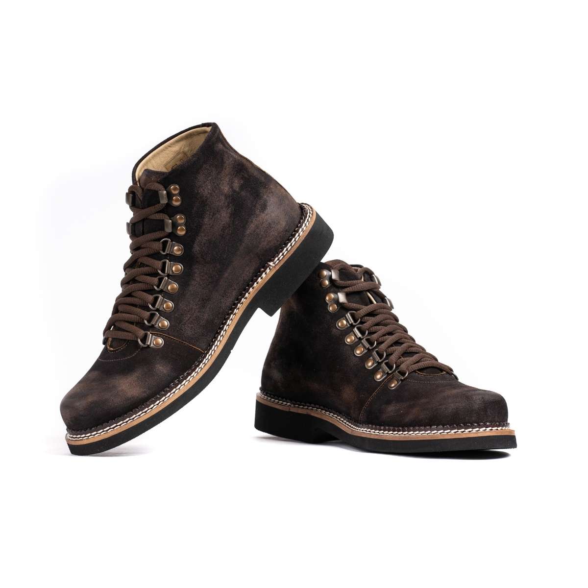 Brown Leather High Ankle Boots – Classic Finish