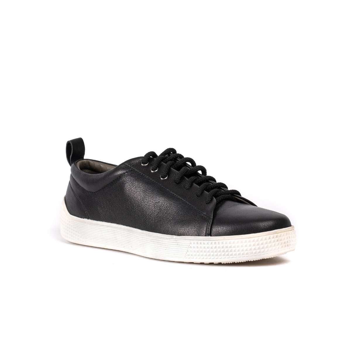 Black Leather Sneakers