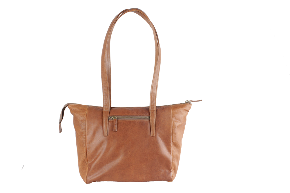 Beige Goat Leather Tote Bag