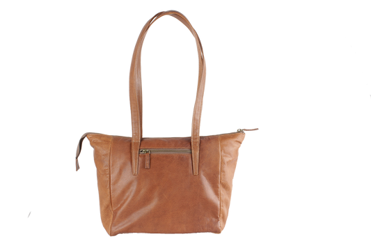 Beige Goat Leather Tote Bag