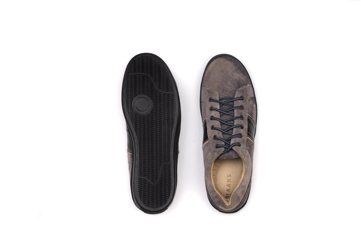 Grey Leather Sneakers