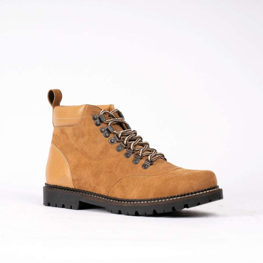 Suede Leather Boots with Rubber Sole
