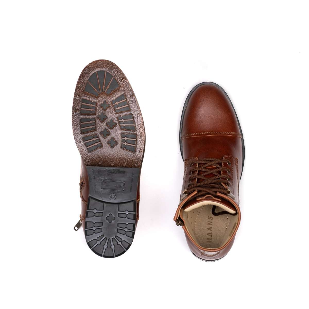 Leather High Ankle Teakwood Brown Boot