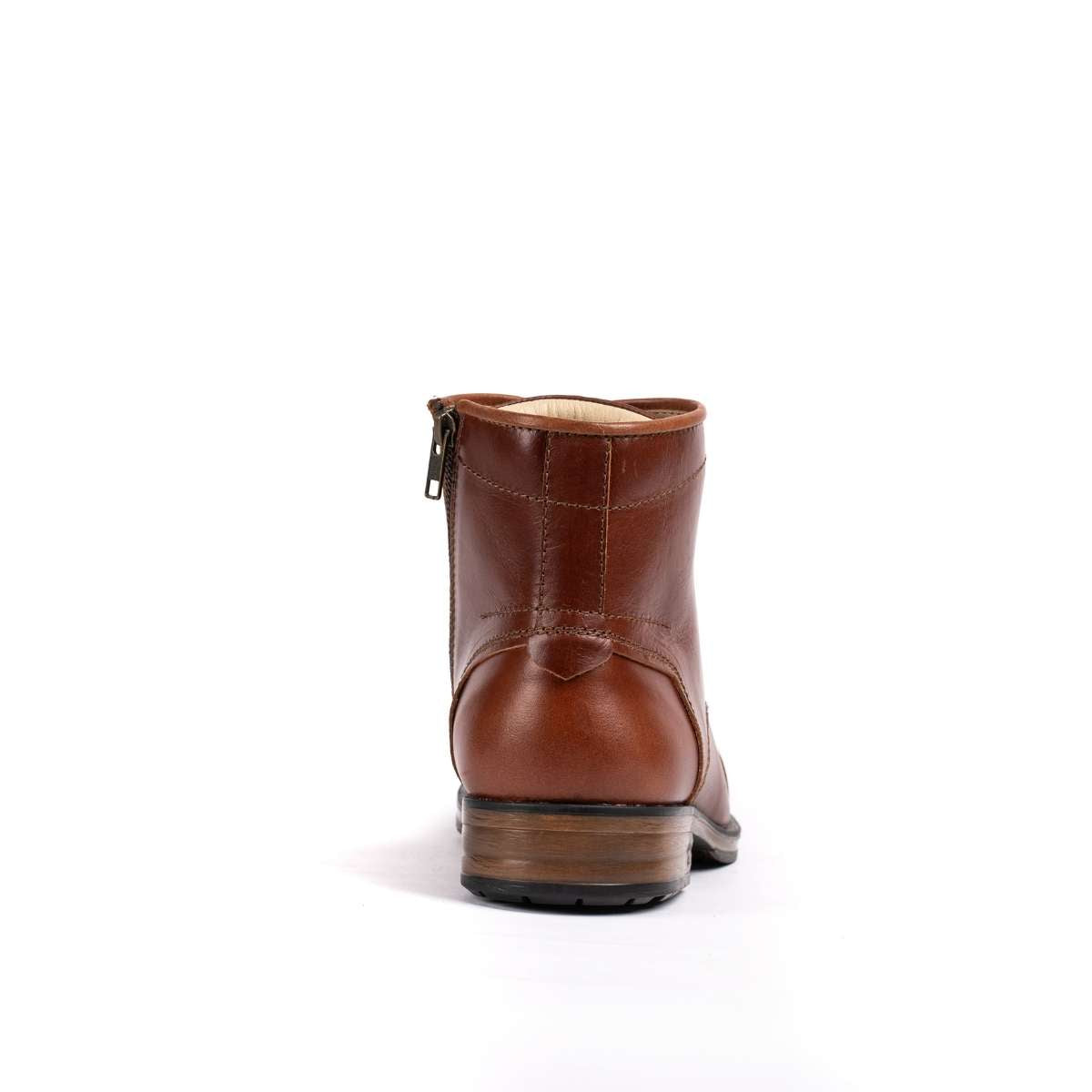 Leather High Ankle Teakwood Brown Boot