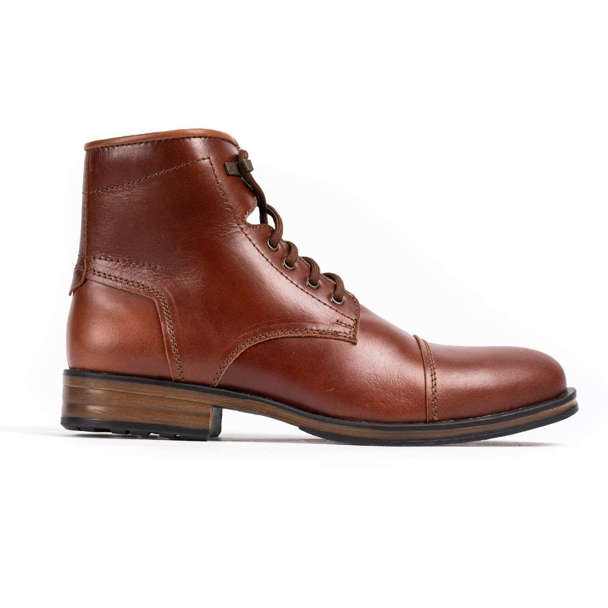 Leather High Ankle Casual Boots