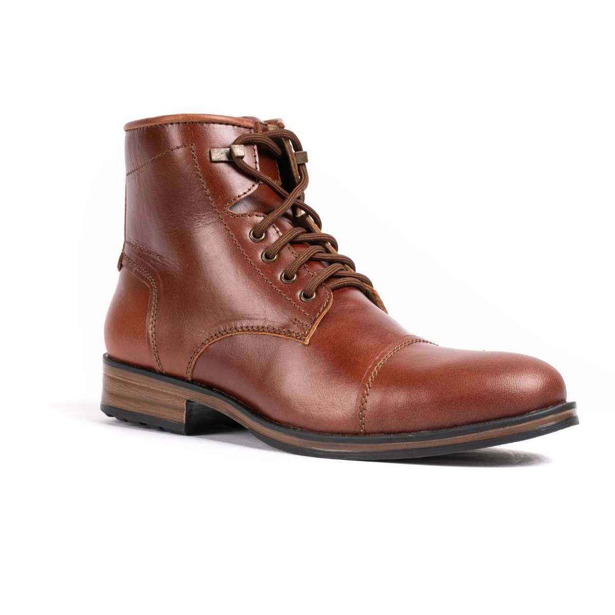 Leather High Ankle Teakwood Brown Boot