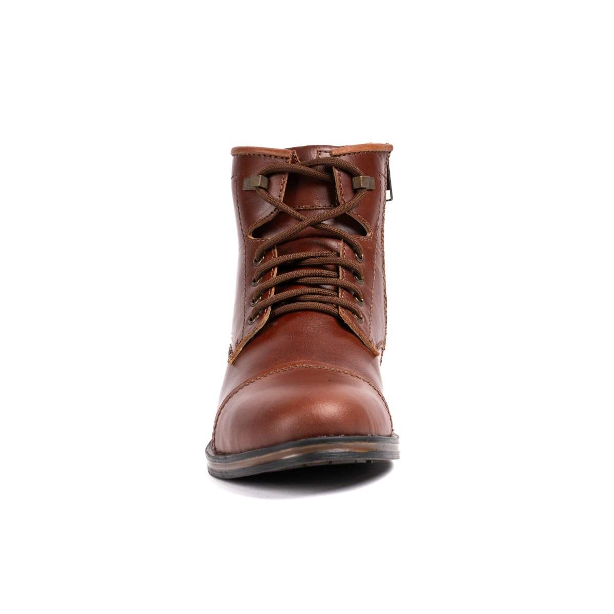 Leather High Ankle Teakwood Brown Boot