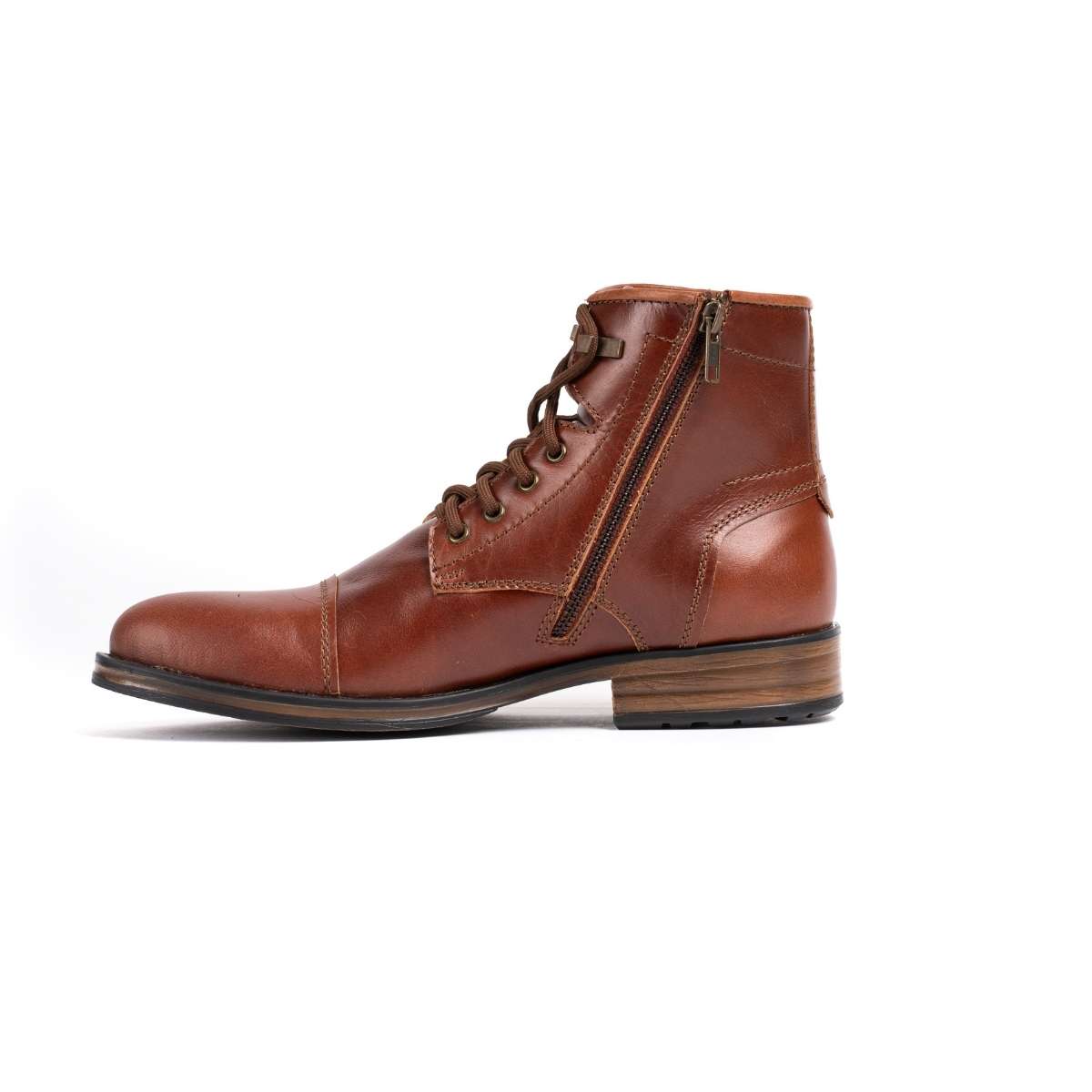 Leather High Ankle Teakwood Brown Boot
