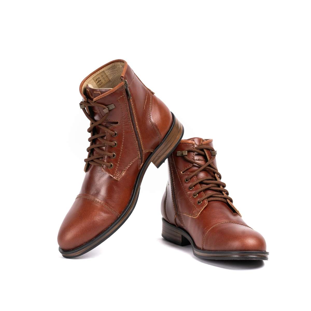 Leather High Ankle Teakwood Brown Boot
