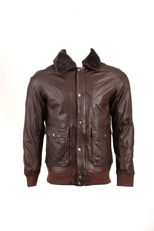 Schoko Brown Aviator Jacket