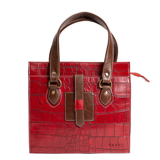 Fiery Red Shoulder Tote Bag