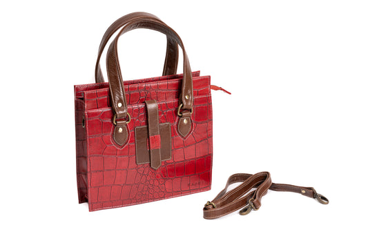 Fiery Red Shoulder Tote Bag