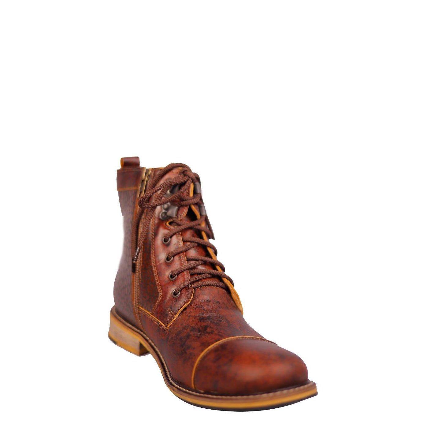 Coffee Brown Ankle Boots Made with Genuine Leather