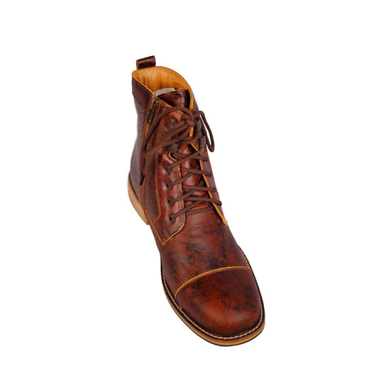Coffee Brown Ankle Boots Made with Genuine Leather