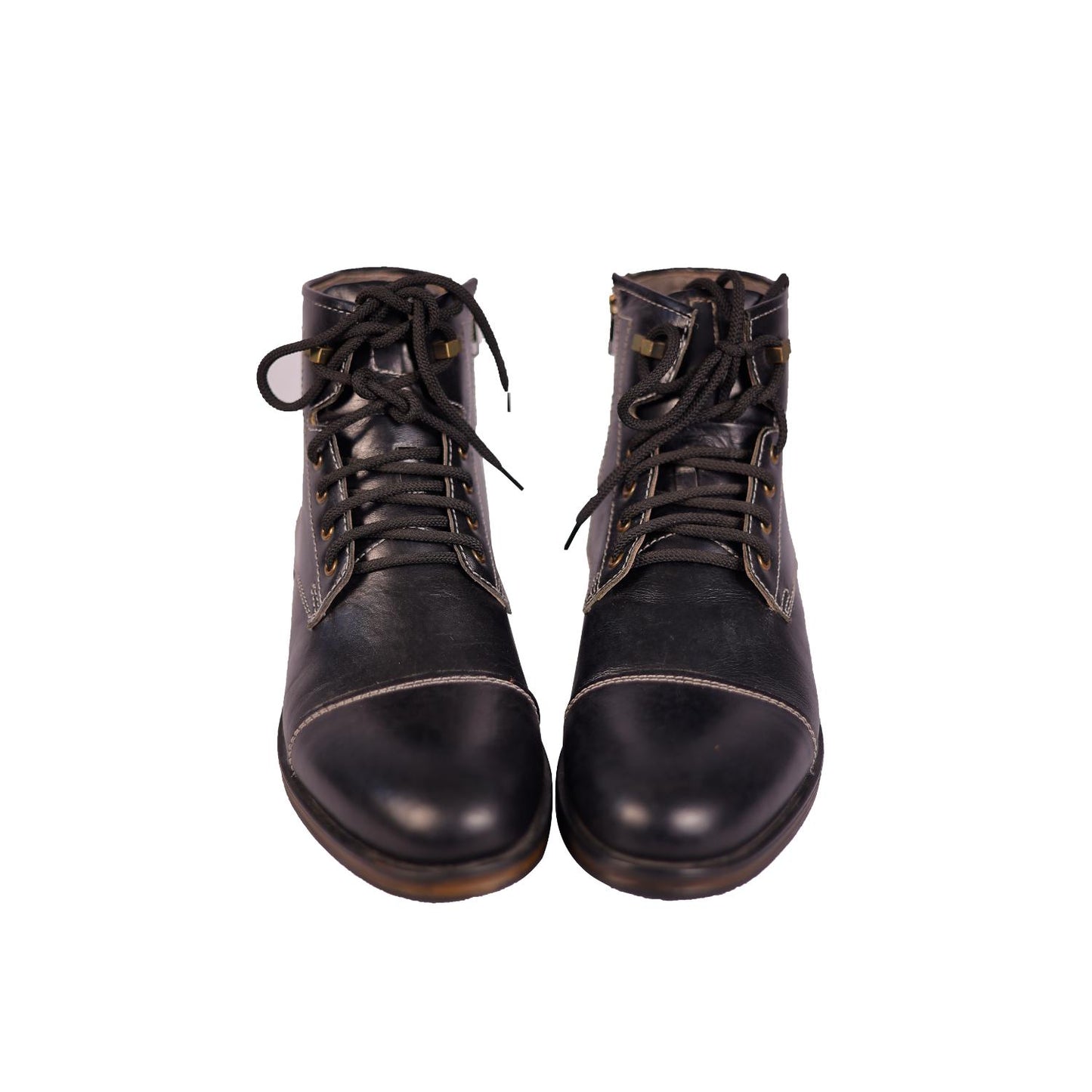 High Ankle Boots in Black Real Leather for Men