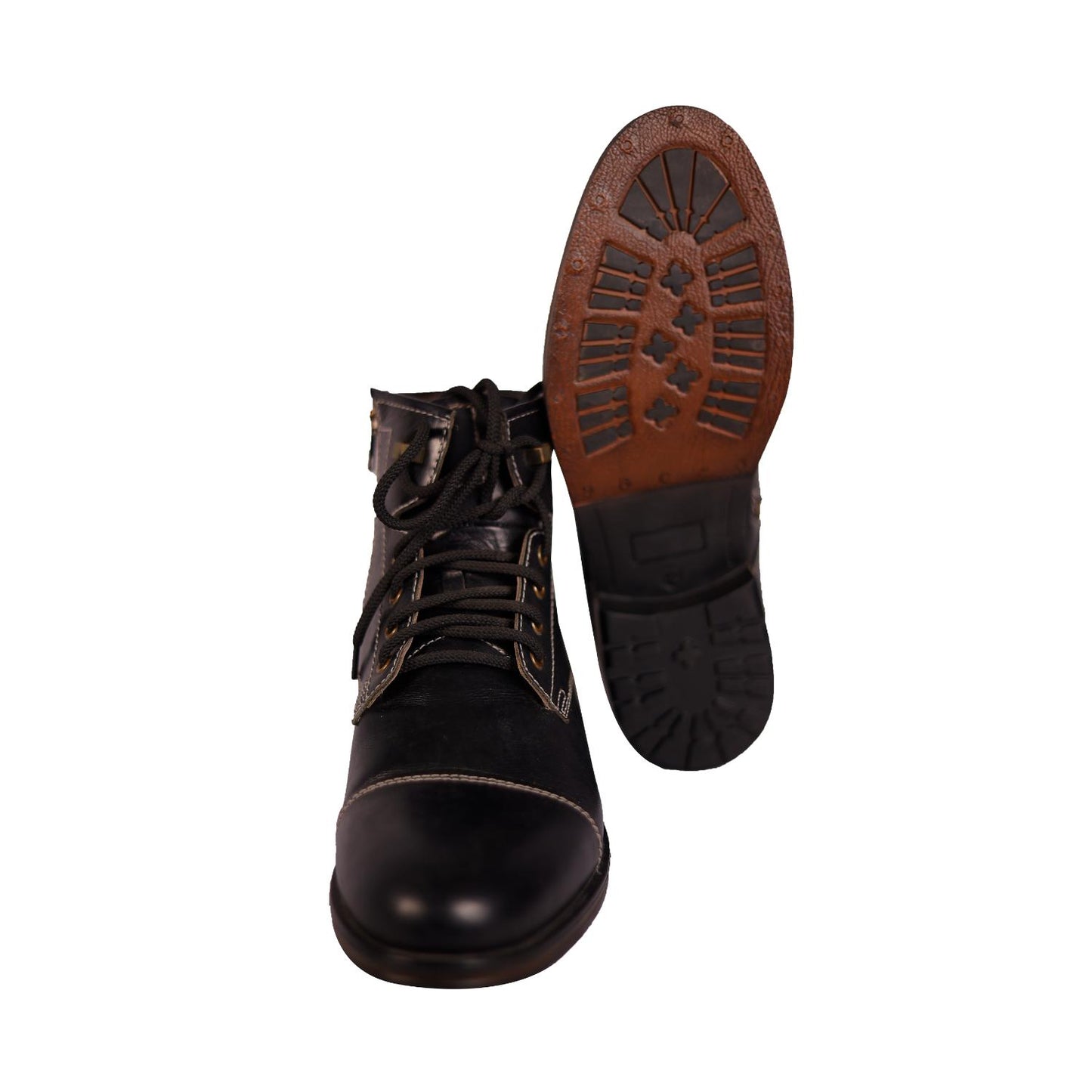 High Ankle Boots in Black Real Leather for Men