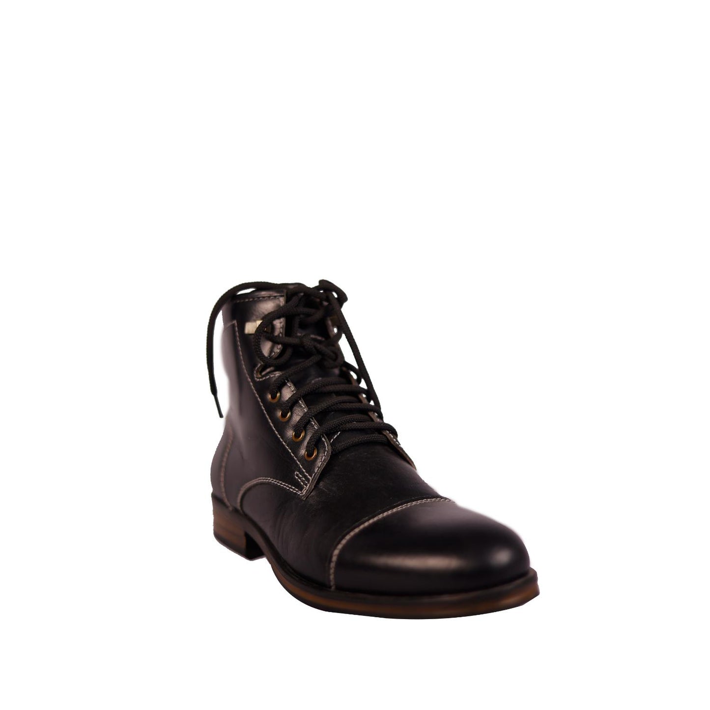 High Ankle Boots in Black Real Leather for Men