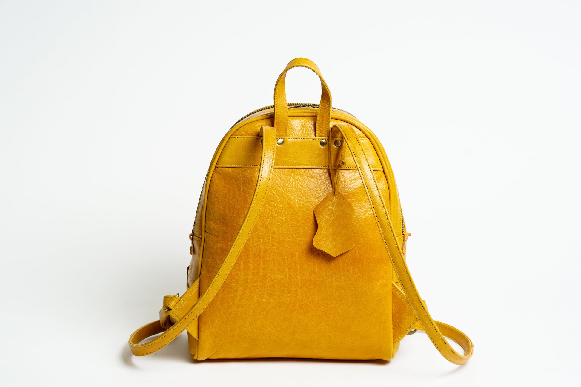 bright yellow leather backpack Sunny Bright Leather Backpack